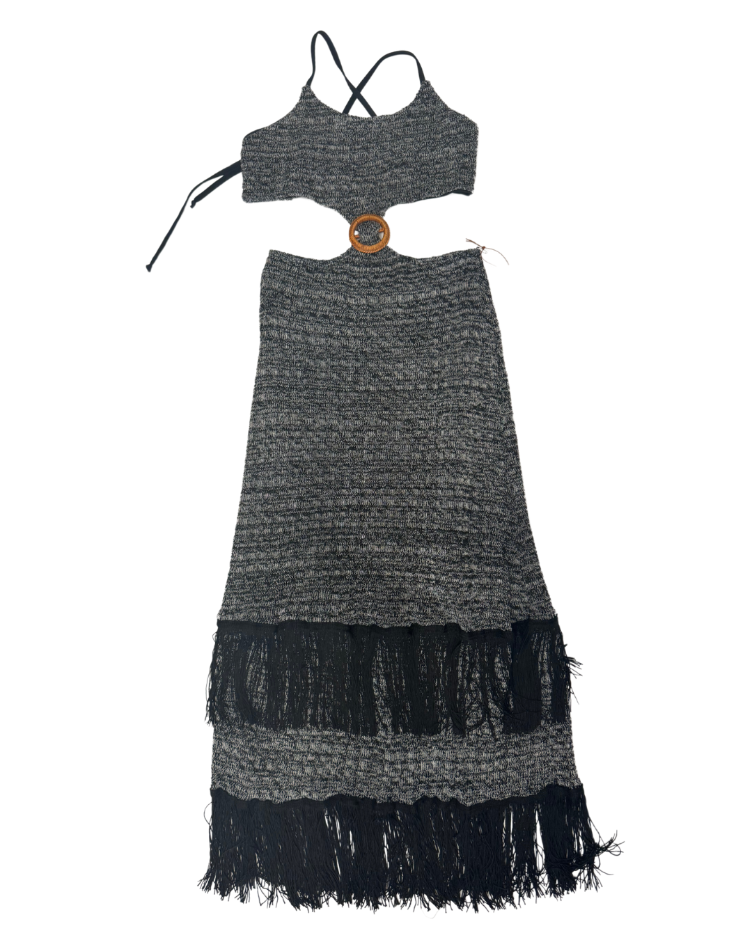 Boho Fringe Knit Dress